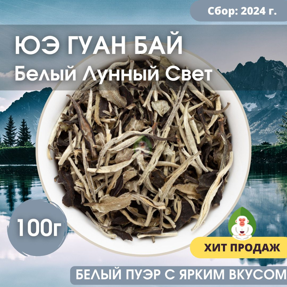 Юэ Гуан Бай (Белый Лунный Свет, китайский белый чай пуэр из Юньнань), Белая Обезьяна, 100г  #1