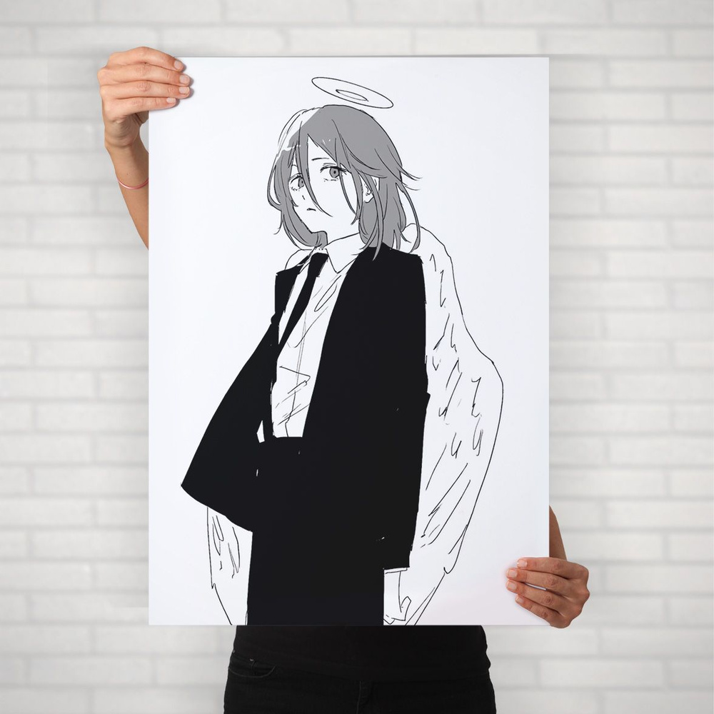 Плакат на стену для интерьера Человек Бензопила (Демон Ангела 3) - Постер по аниме формата А1 (60x84 #1