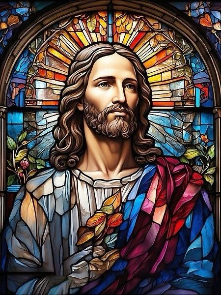 Алмазная мозаика на подрамнике Иисус 40х50 см #1