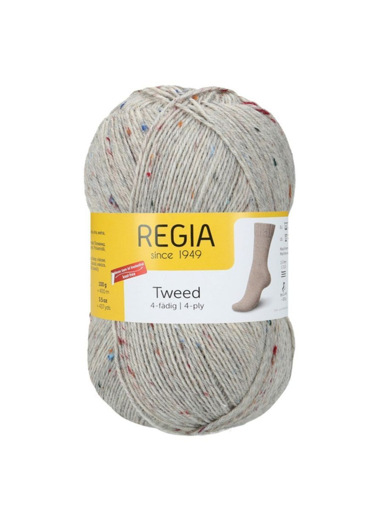 Пряжа носочная Tweed 4-fadig Regia 00090 #1