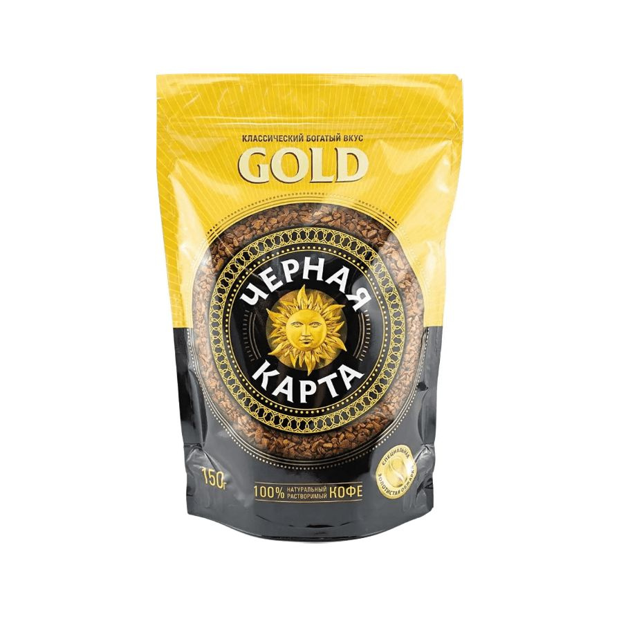 Кофе растворимый Черная карта Gold, м/у, 150 г 7590685 #1