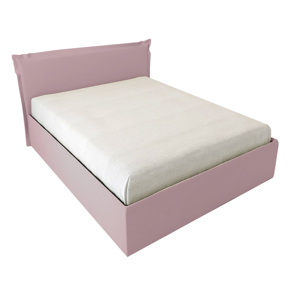 Односпальная кровать Дели 90x200 основание металлическое с ламелями велюр розовый  #1