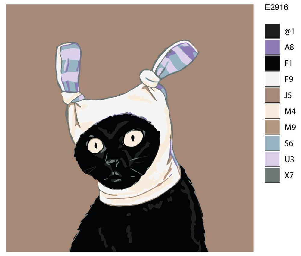 Детская картина по номерам E2916 "Коты-Мемы. Смешной кот" 30x30  #1