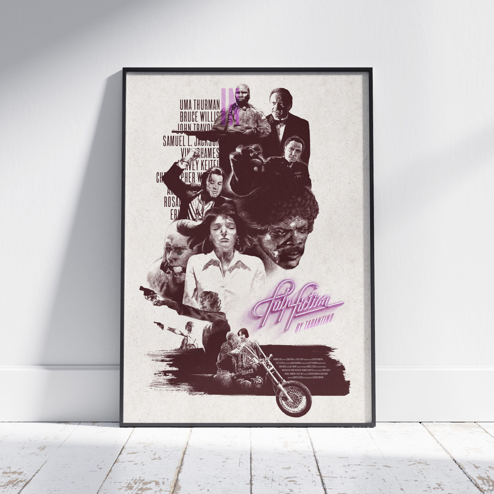 Плакат на стену для интерьера Тарантино (Криминальное Чтиво 1) - Постер по фильму формата А3 (30x42 см) #1