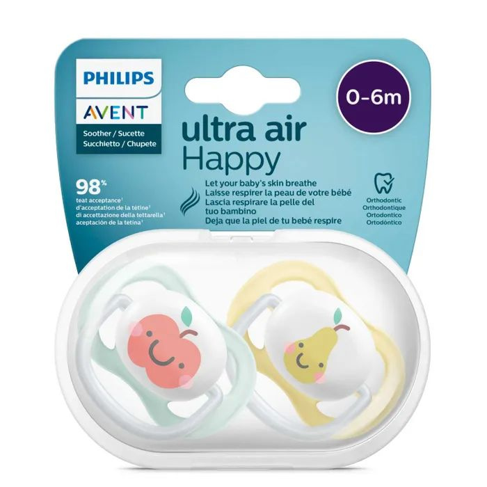 Пустышка Philips Avent Ultra air с футляром 0-6месяцев 2шт #1