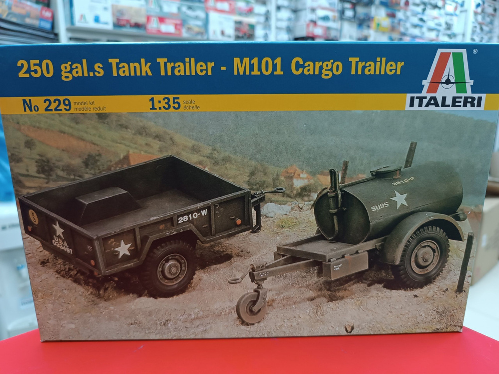0229 250 gal.s Tank Trailer - M101 Cargo Trailer 1:35 Italeri Сборная модель #1