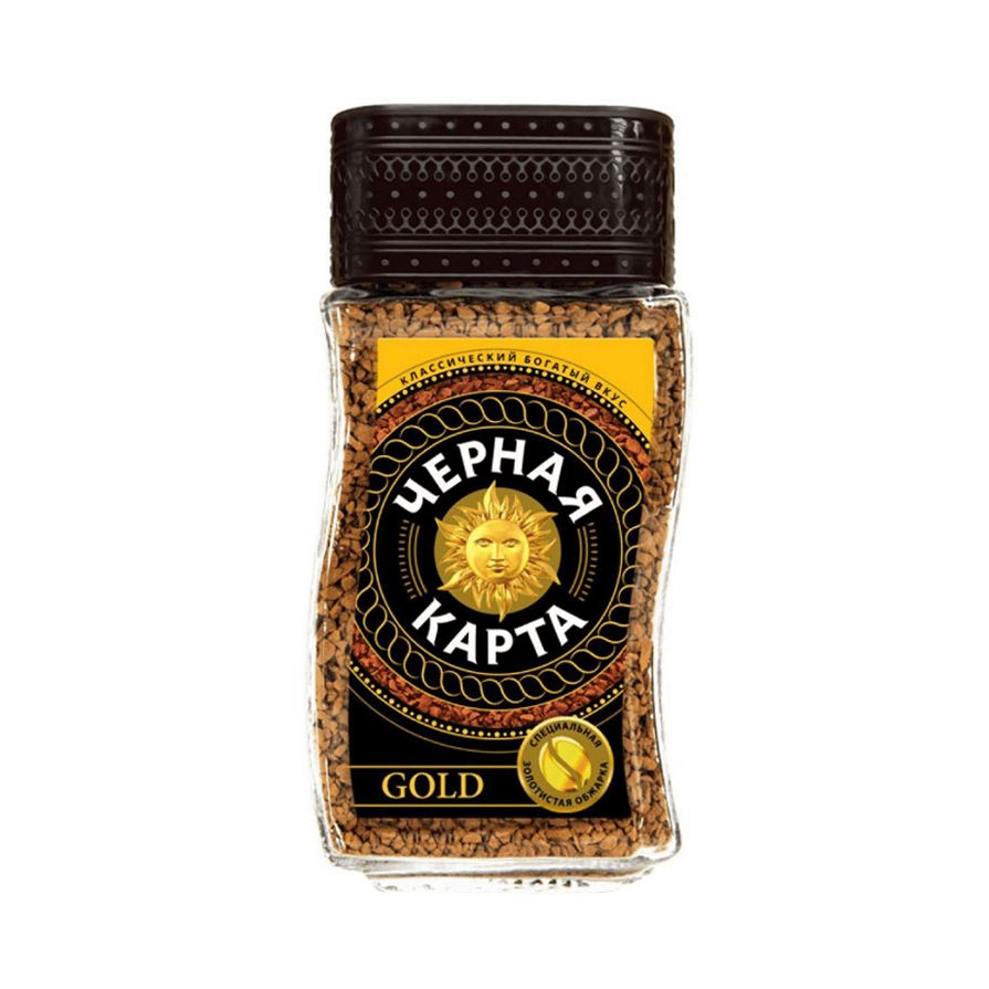 Кофе растворимый Черная карта Gold, стеклянная банка, 95 г 7592337  #1