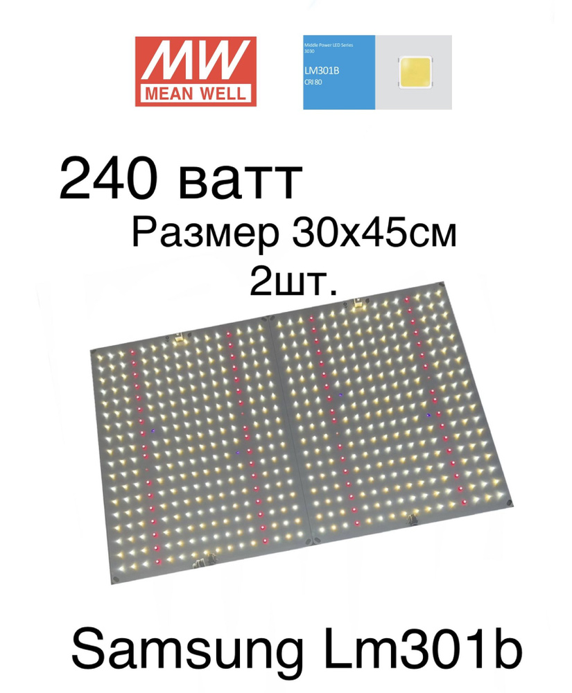 Лампа для растений Квантум Борд quantum board 240 w ватт Lm301b 3700К 660 uv ir  #1