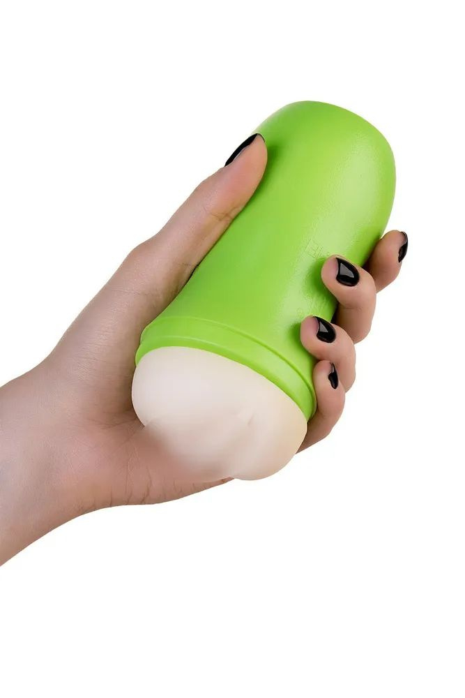 Ручной мужской мастурбатор - вагина в колбе TOYFA A-Toys Crista, зеленый, 14 см.  #1