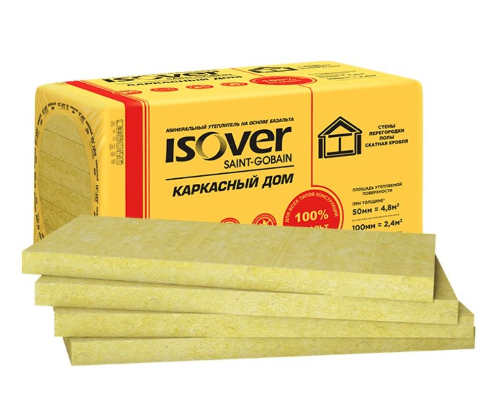 Утеплитель Isover Каркасный дом 50х600х1000мм 8шт 4,80м2 0,240м3 #1