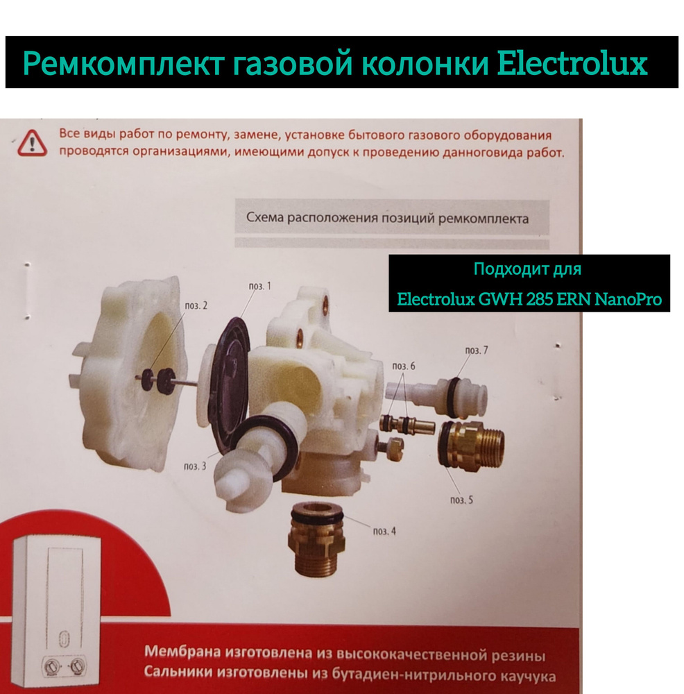 Ремкомплект водяного узла газовой колонки Electrolux GWH 285 ERN NanoPro  #1