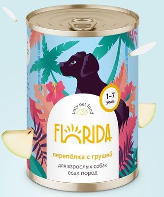 Florida (Флорида) консервы для собак "Перепёлка с грушей", 3 шт по 240г  #1