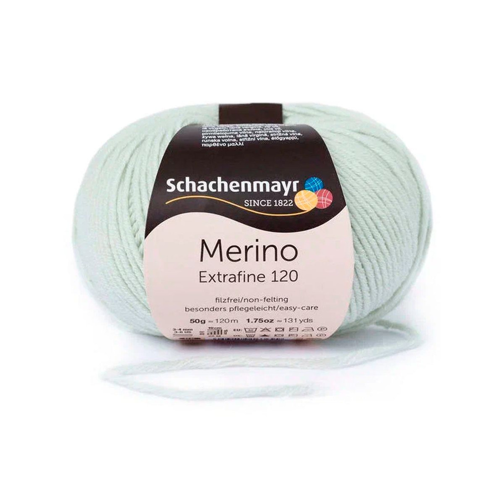 Merino Extrafine 120 /Мерино Экстрафайн 120/ пряжа Schachenmayr, 100% чистая шерсть мериноса, 50г/120м, #1