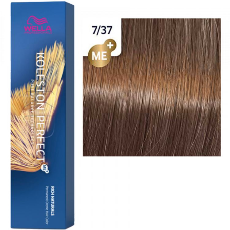 Wella professional Koleston Perfect крем-краска 7/37 блонд золотистый коричневый - 60 мл  #1