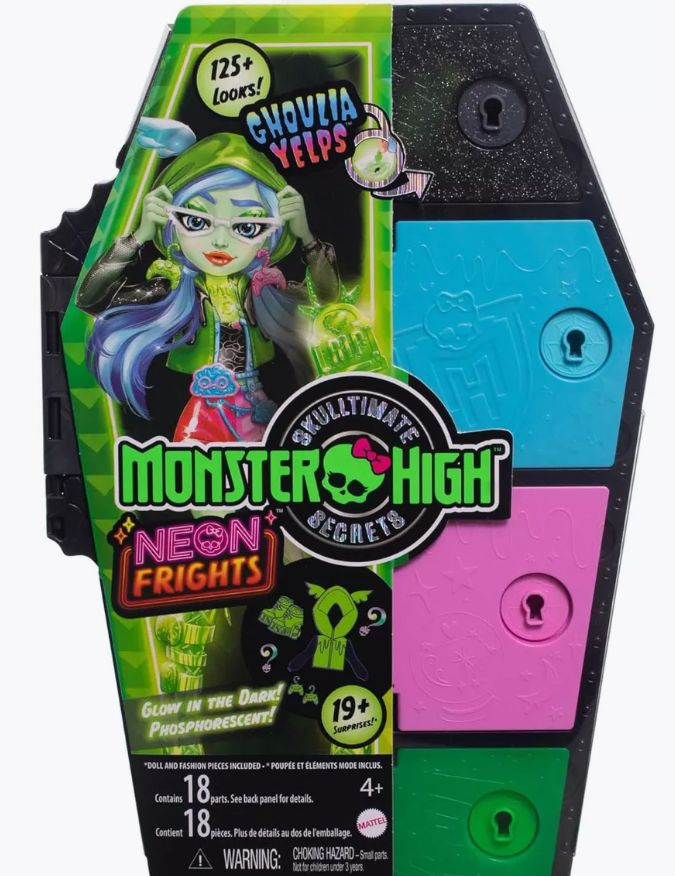 Monster High Кукла Неон Гуллия Йелпс 19 сюрпризов HNF81 #1