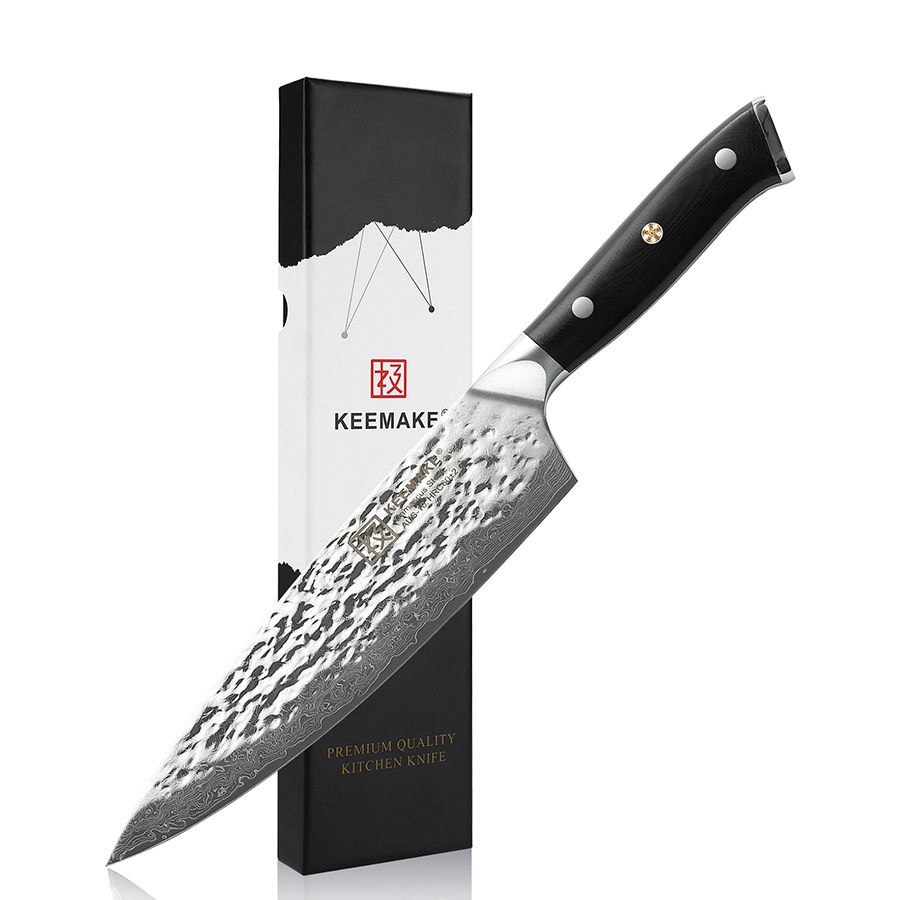 Нож шеф-повара из дамасской стали Keemake 8 Inch Chef Knife 67 слоев основа VG10 (10CR15MOV) + 316 сталь #1