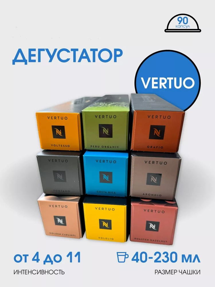 Набор кофе в капсулах для Nespresso Vertuo Дегустатор 90 капсул #1