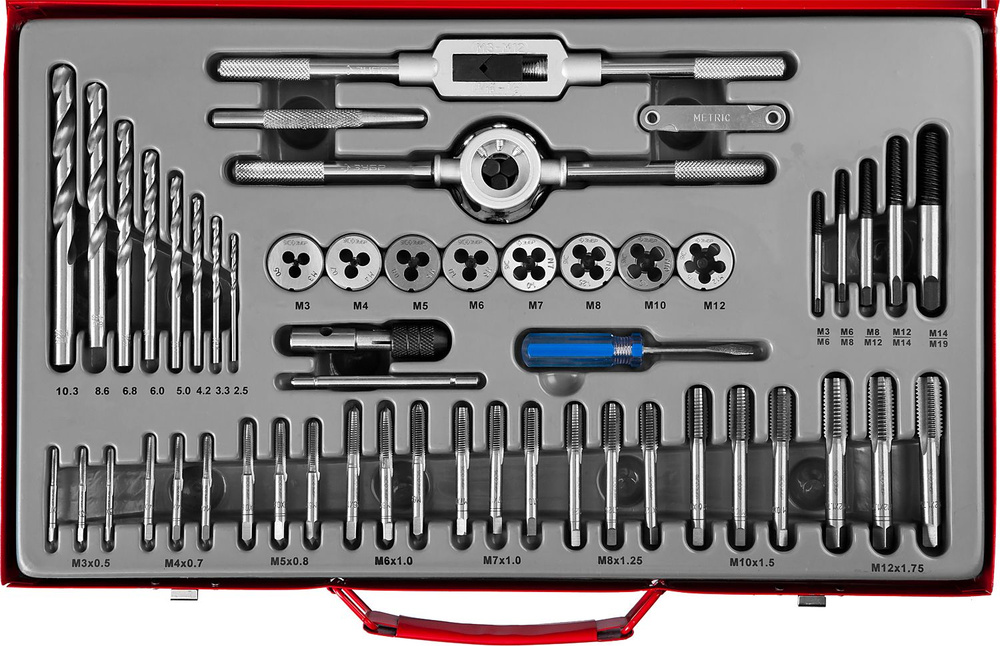ЗУБР 52 предметов, набор метчиков и плашек, (28130-H52) #1