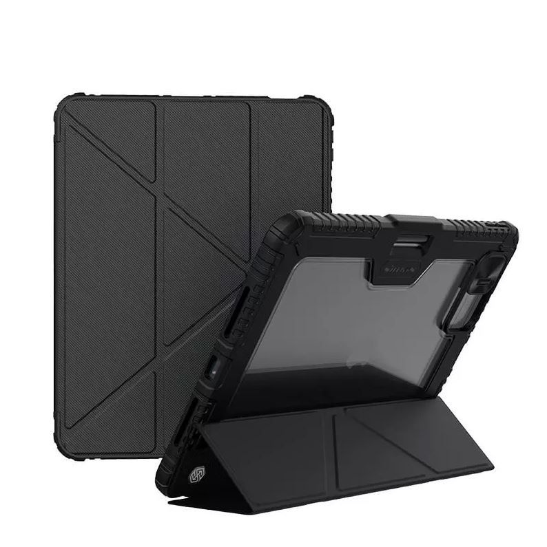 Чехол книжка Nillkin Bumper Leather Pro для iPad Pro 11 2024 с защитной шторкой для камеры Чёрный  #1