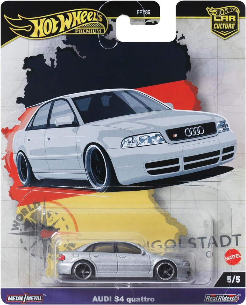 Коллекционная Premium машинка Hot Wheels Audi S4 quattro Light Silver Metallic (коллекция Car Culture #1