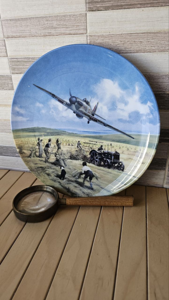 Коллекционная тарелка Royal Doulton Collectors Plate STIRLING HOME RUN From HEROES OF THE SKY Декоративная #1