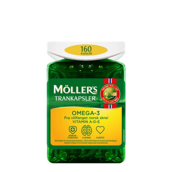 Рыбий жир Витамины Омега-3, D и A, E Norwegian Mollers Trankapsler Omega-3 160 капсул Moller из Норвегии #1