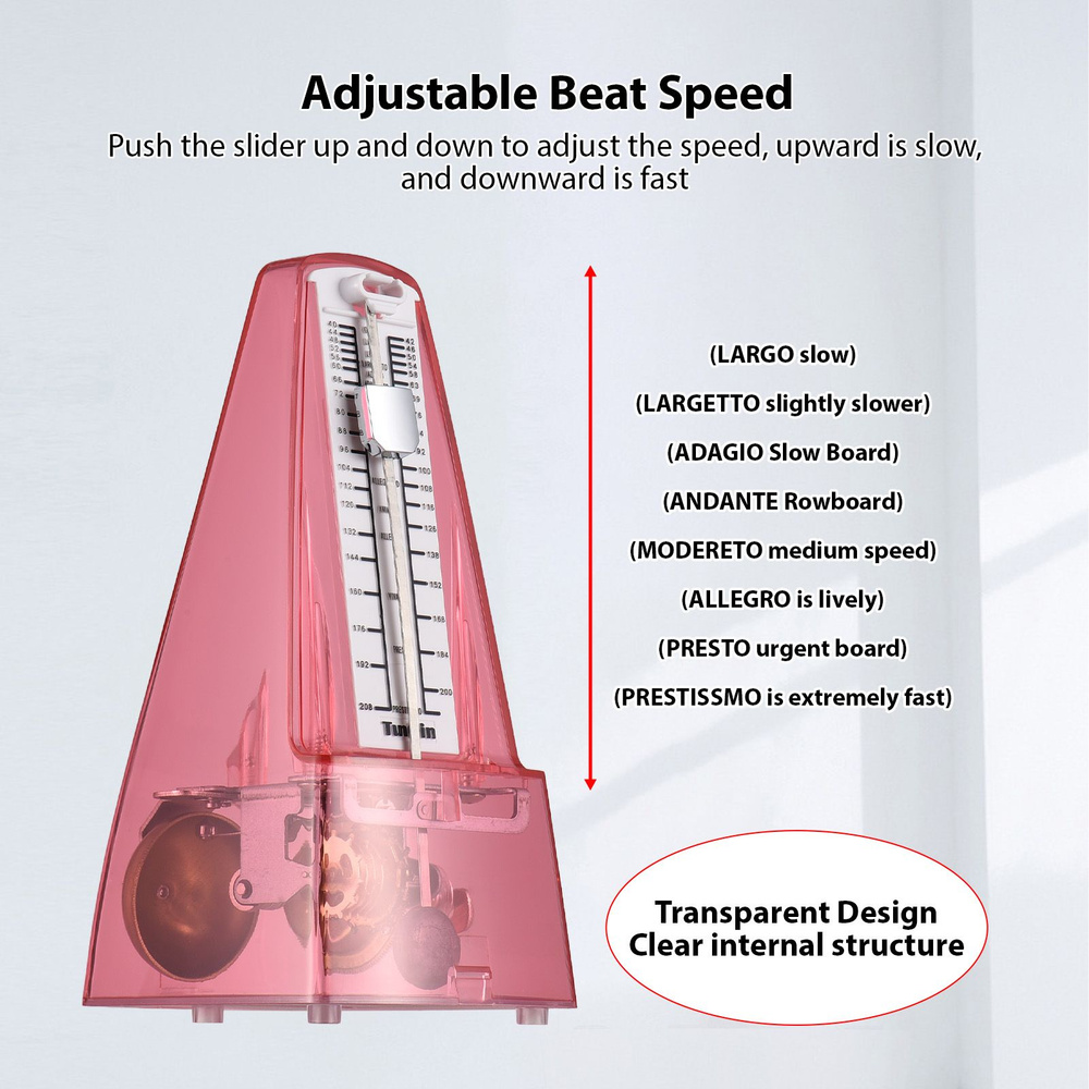 Механический метроном TUNYIN, портативный метроном с регулируемой скоростью удара, легкий,  #1