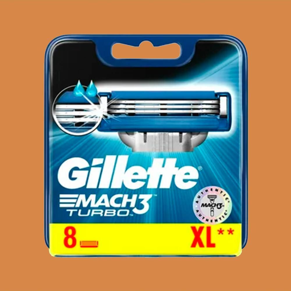 Сменные кассеты Gillette Mach Turbo с 3 лезвиями для бритья, 8 шт #1