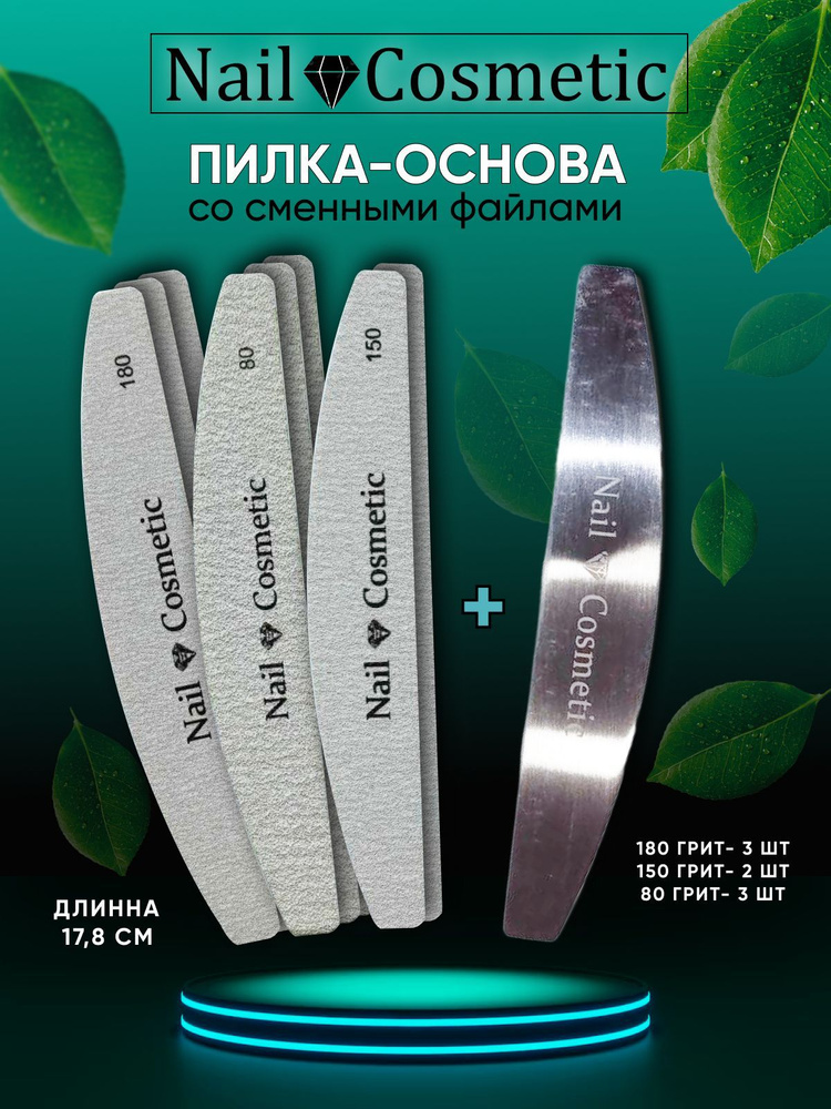 Металлическая пилка-основа со сменными файлами Nail-Cosmetic / 8шт  #1