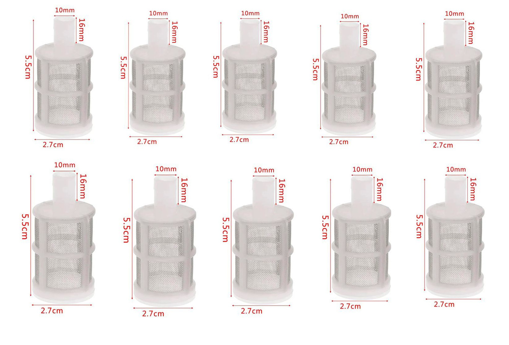 Насадка префильтр (10 шт.) 10 мм. (предварительный фильтр) сетка сталь, пластик под шланг, трубку с внутренним #1