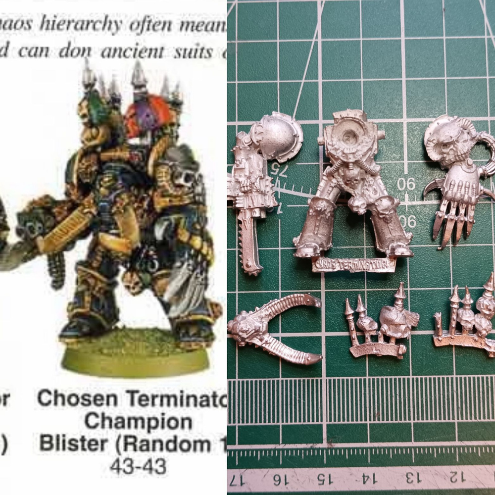 Chaos Terminator Champion 1 1996 Space Marines Warhammer миниатюра металл #1