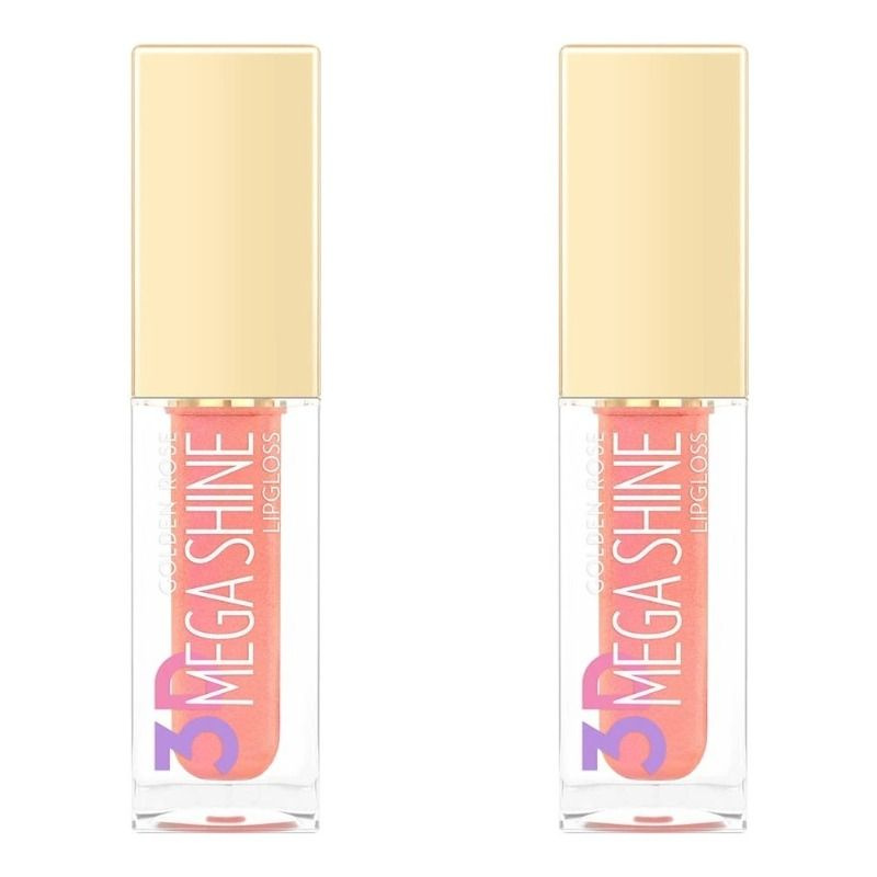 Golden Rose Блеск для губ, 3D Mega Shine Lipgloss, тон 116 Бежевый Shimmer, 5,2 мл, 2 шт  #1