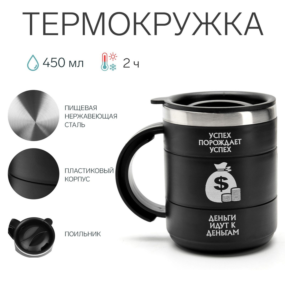 Термокружка, 450 мл, подарок на 23 февраля мужчине #1