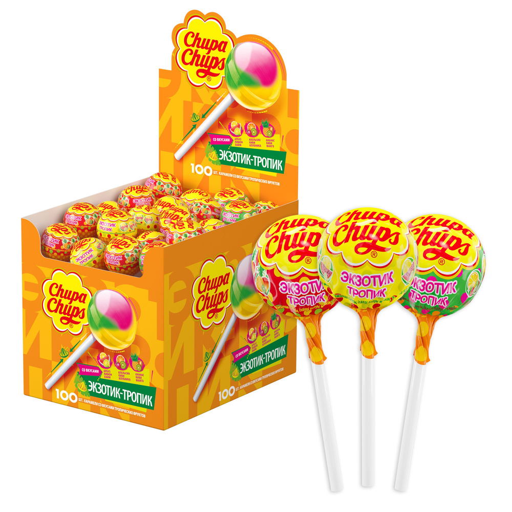 Карамель Chupa Chups Экзотик-Тропик, 100 шт по 12 г #1