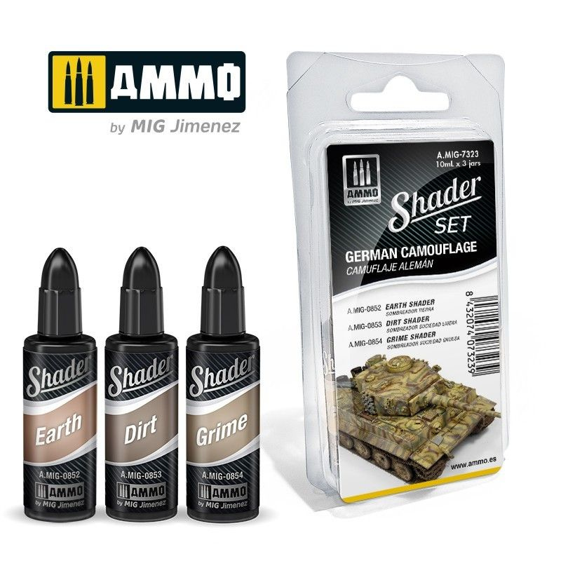 Набор акриловых красок SHADER Set German Camouflage (Ammo Mig) (3x10ml) #1