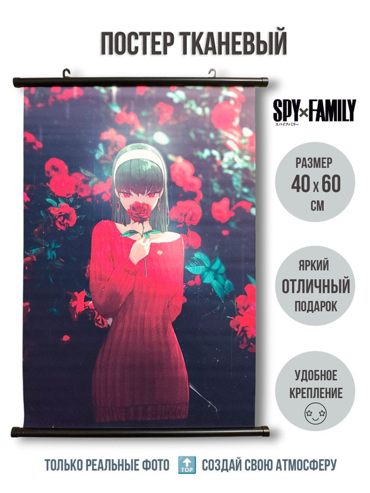 Тканевый плакат постер 40х60 см Семья шпиона (SPY x FAMILY) мод.6  #1