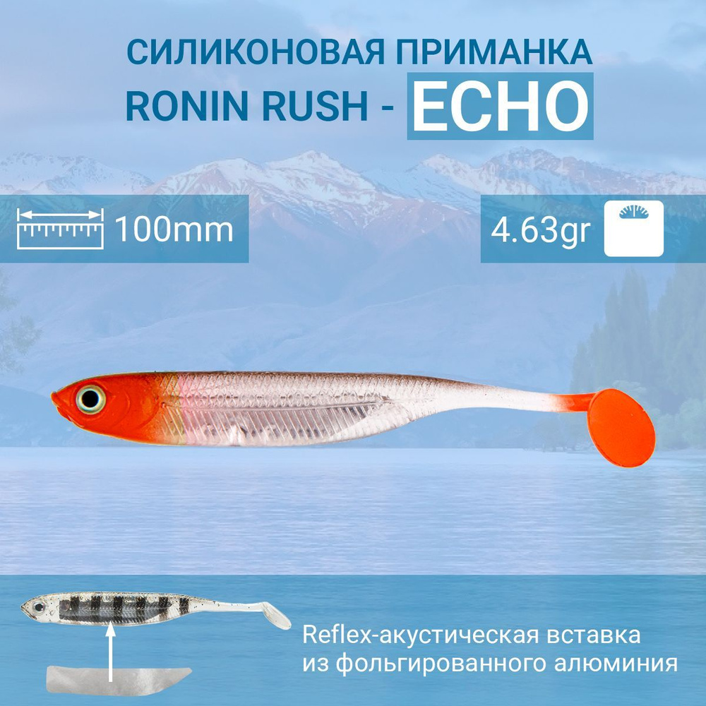 Силиконовая приманка RONIN RUSH ECHO 4, 100mm, цвет 04R (5шт) #1