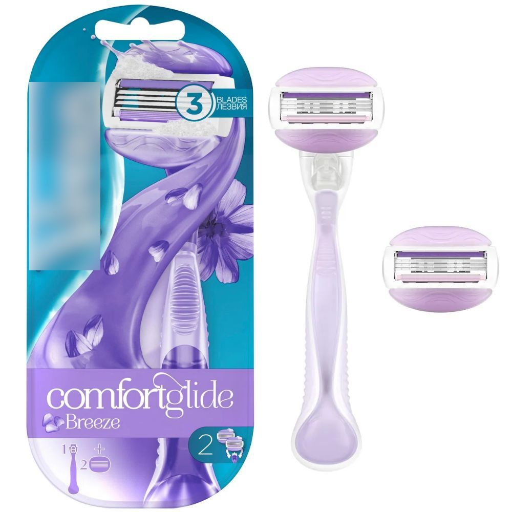 Женский станок Comfortglide Breeze (Бриз)+ 2 сменные кассеты в комплекте, 3 лезвия, гелевые подушечки #1