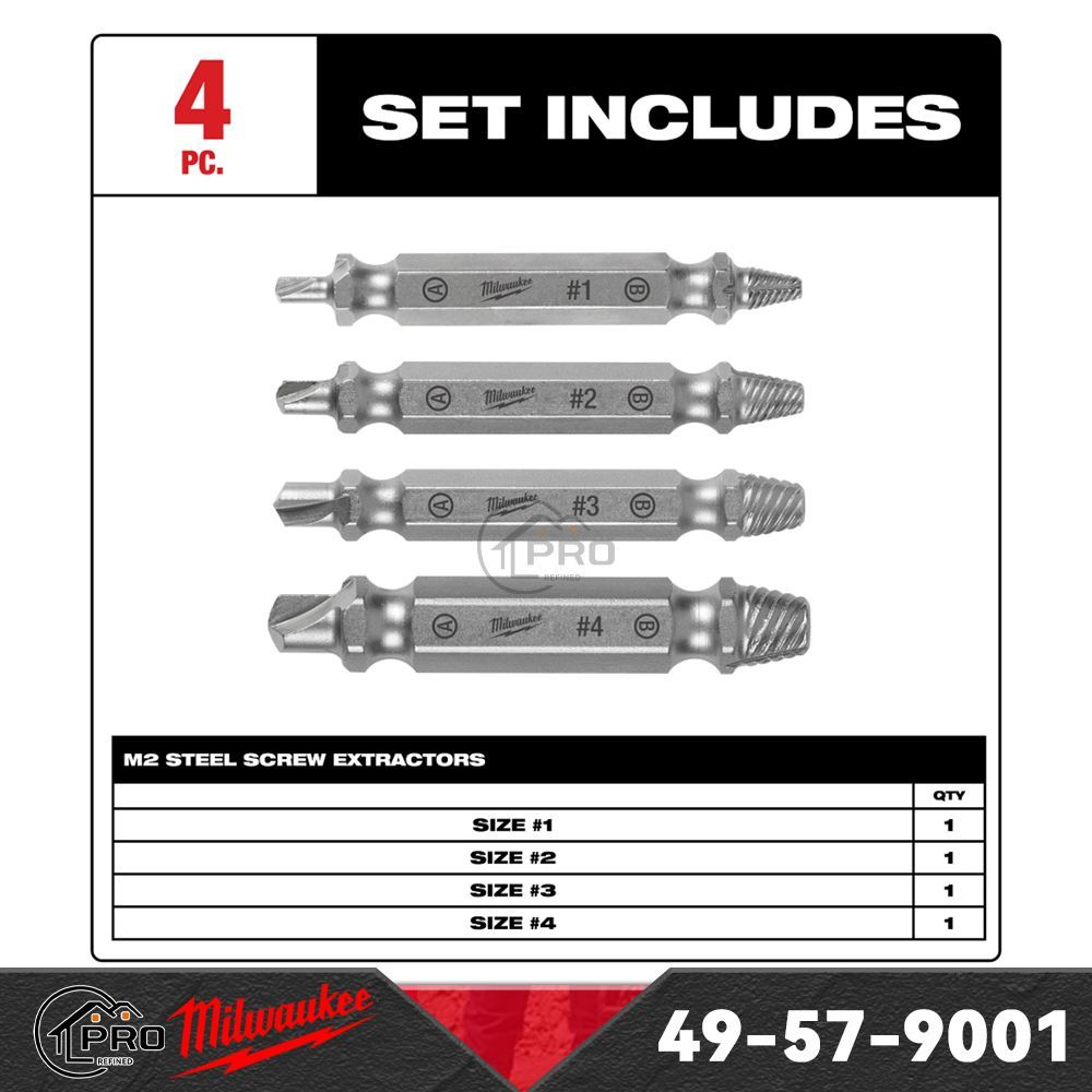 Milwaukee 49-57-9001 Металлический винтовой экстрактор M2 #1