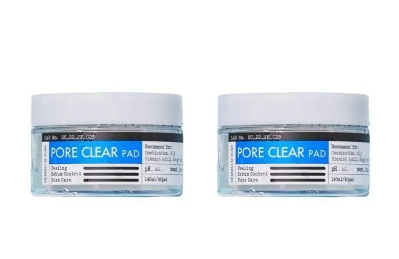 Derma Factory Очищающие пэды для лица Pore Clear Pad, 140 мл, 2 уп #1