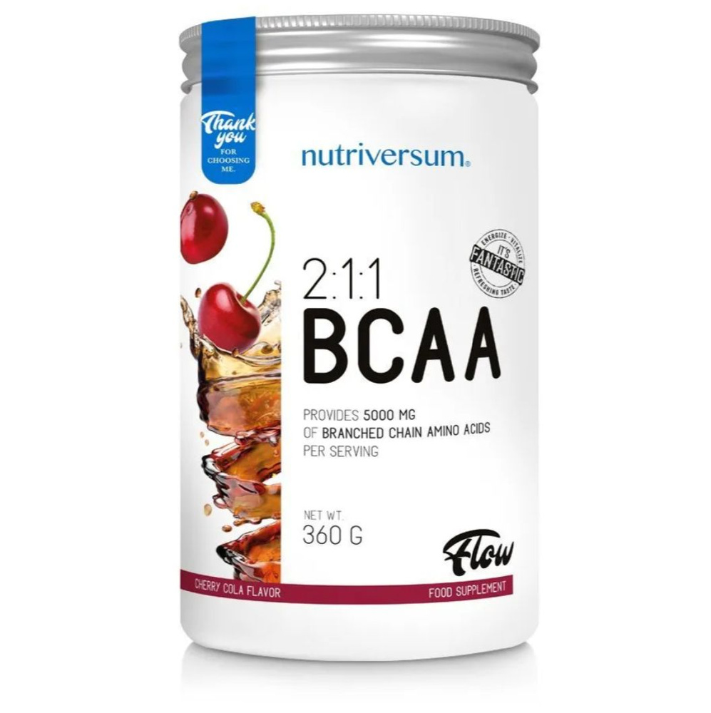 Аминокислоты Нутриверсум БЦАА 2:1:1 (Nutriversum BCAA 2:1:1) со вкусом вишнёвой колы, 360 грамм  #1