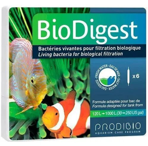 BIO DIGEST гипер-концентрированное бактериальное средство для пресных и морских аквариумов 12 шт