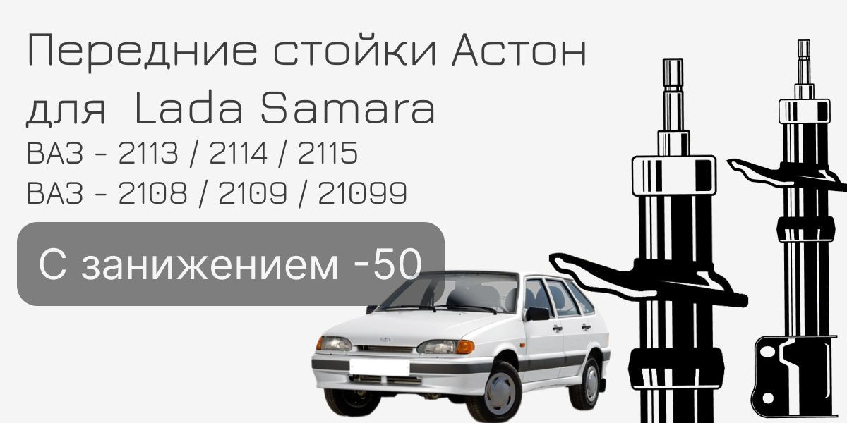 Передние стойки Астон для Lada Samara с занижением -50