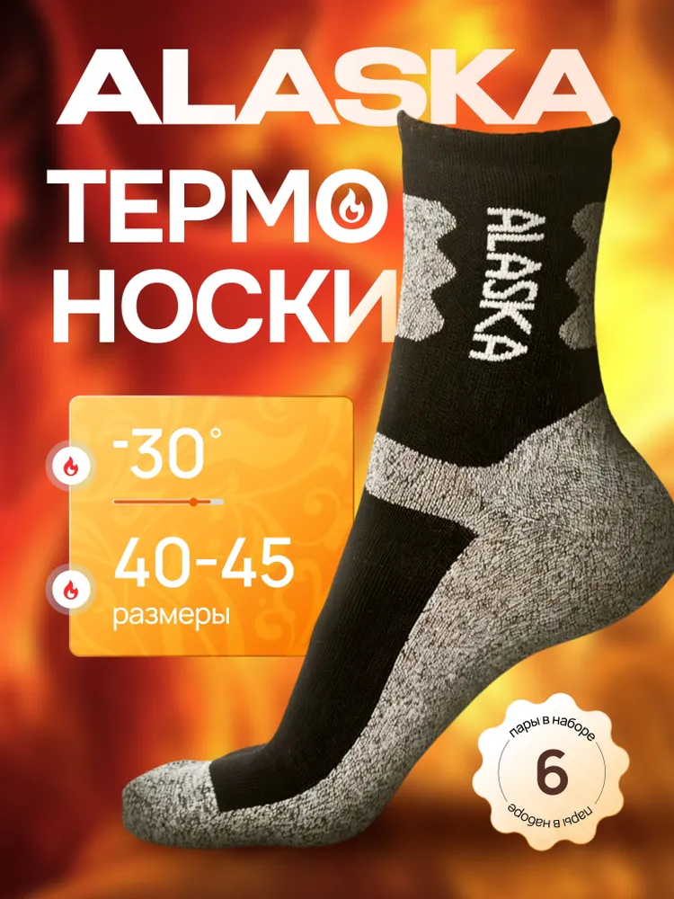 Носки мужские, 6 пар