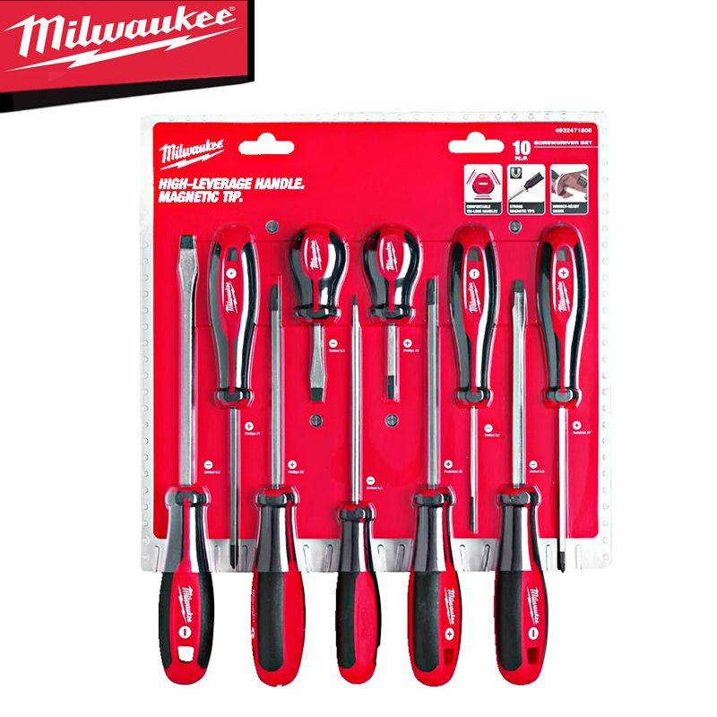 Milwaukee4932471808Набориз10отвертокTri-LobeМагнитныйнаконечникручныеинструментыразныхразмеров