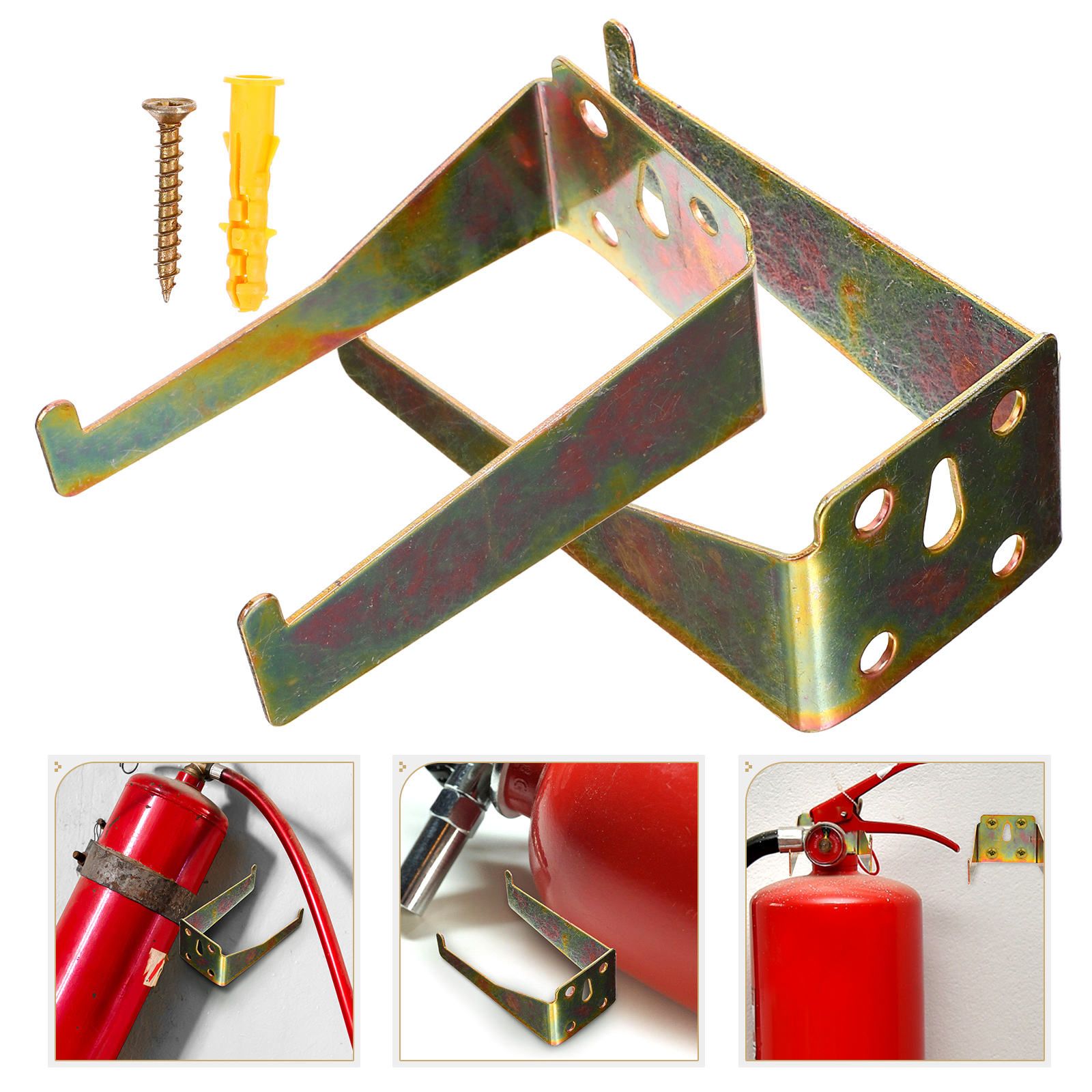 КреплениеДляОгнетушителяНаСтенуЗолотойЦветРазмер8.40X4.70X3.60Cm1Шт