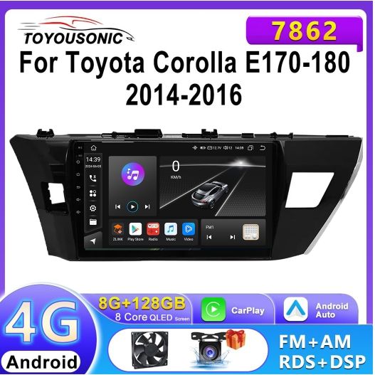 TOYOUSONICАвтомагнитола,диагональ:10.1",2DIN,8ГБ/128ГБ