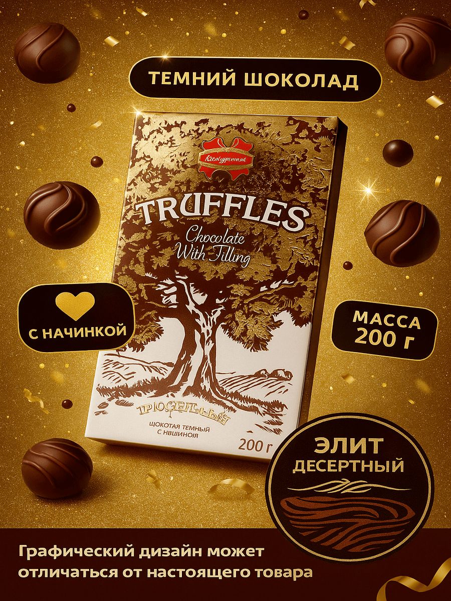 ШоколадтемныйКОММУНАРКАТрюфельныйэлитдесертныйснач.(Беларусь)200г