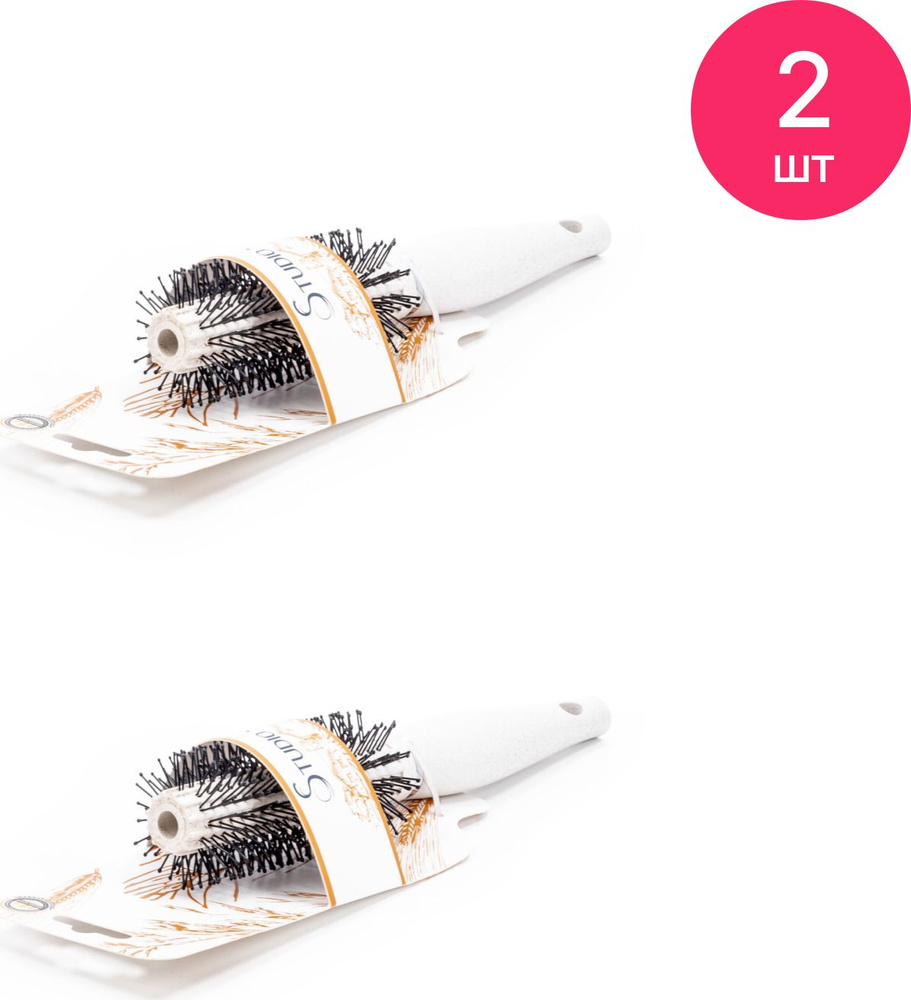 Брашинг расческа Studio Style / Студио Стайл Eco для укладки волос с нейлоновыми зубчиками / стайлинг #1