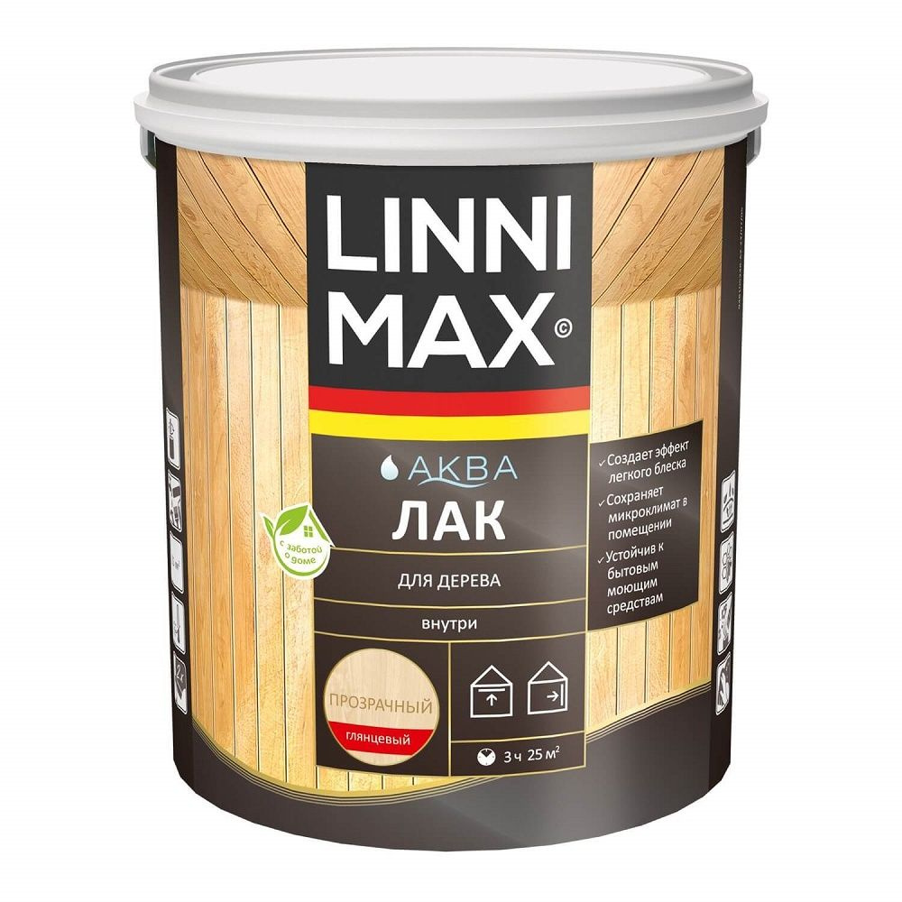 Лак акриловый для дерева Linnimax Аква (2,5л) глянцевый #1